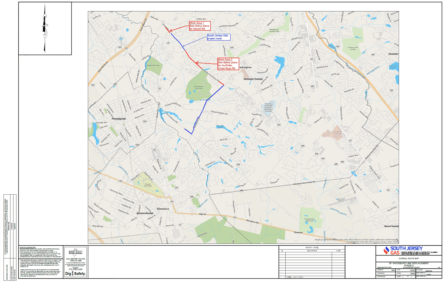 Map of current construction area